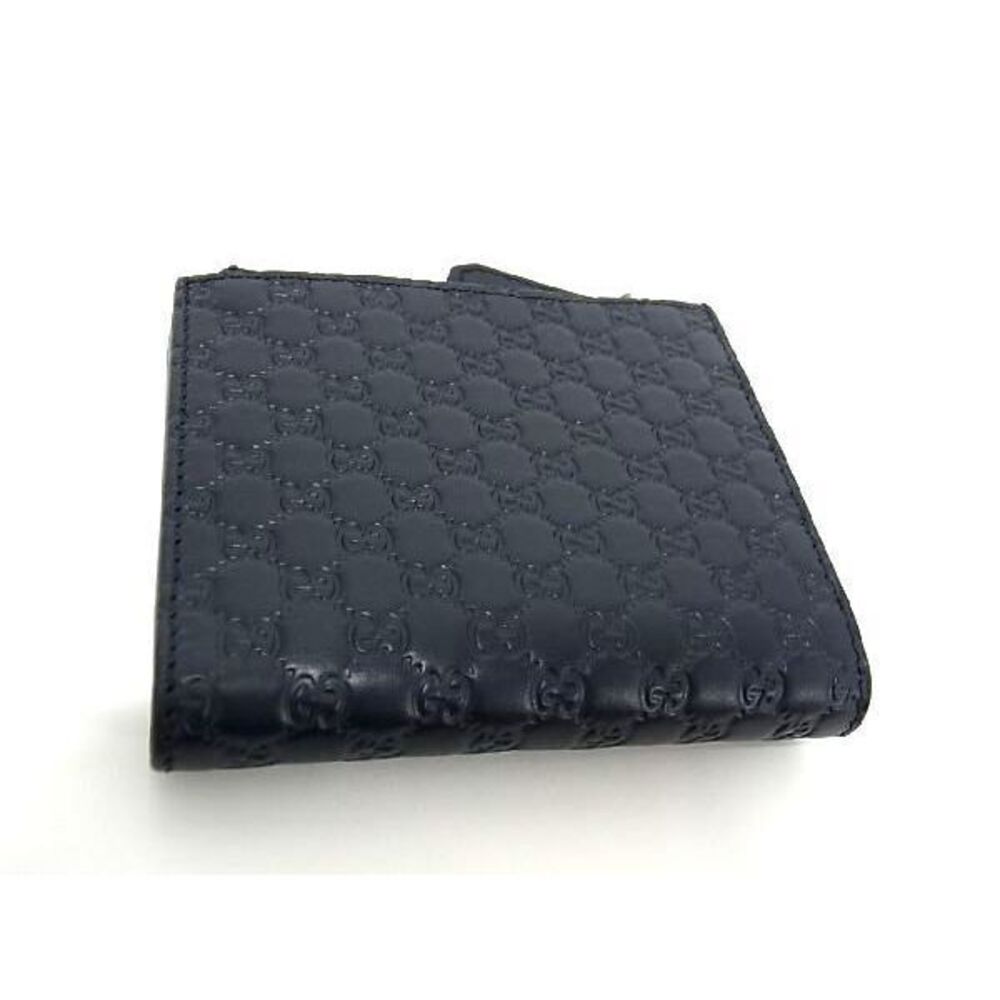 GUCCI guccissima Leather Bi fold Wallet Navy Blue - Picture 2 of 6